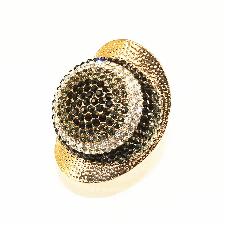 Brand New Deisgn Vintage Golden Multicolor Rhinestone Cowboy Hat Shape Adjustable Rings for Women (LK2011) | Украшения и