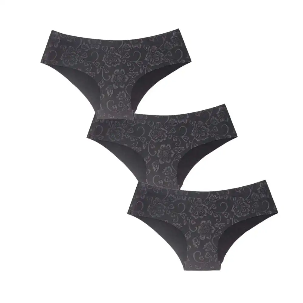 3 pcs black 3 шт./партия,, бесшовное нижнее белье, женские трусики, трусы, высокое качество, дамское нижнее белье, без линии, хипстер - Цвет: 3 pcs black
