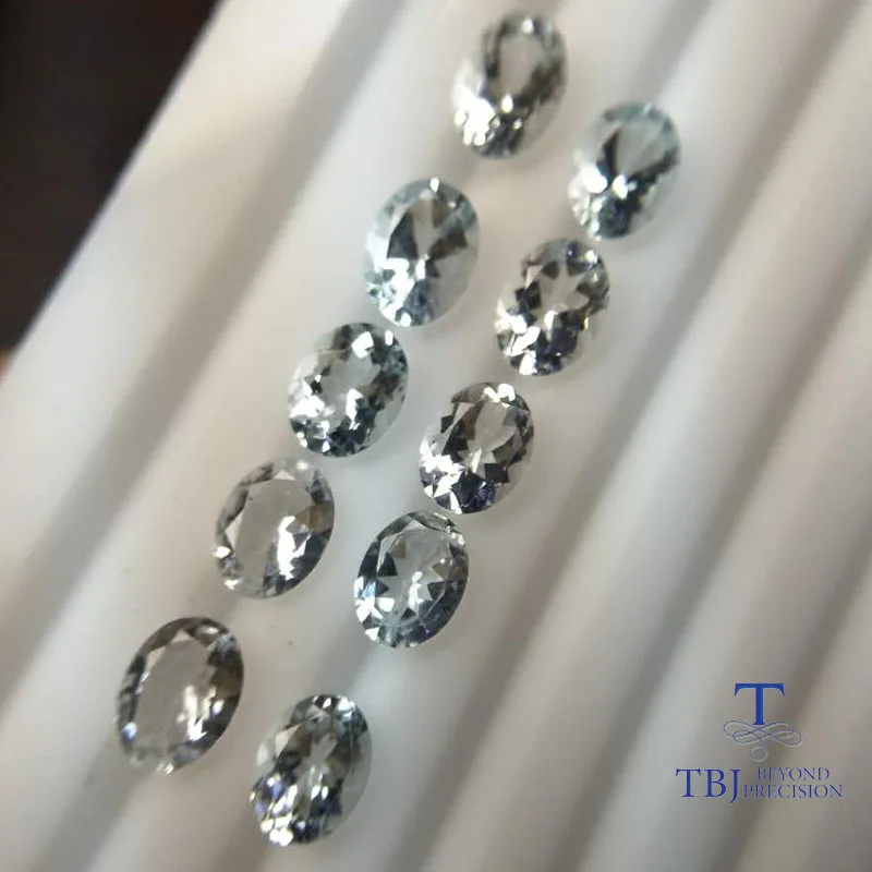 TBJ, натуральный бразильский Аквамарин ov6* 8 1.3ct драгоценный камень кольцо из серебра 925 пробы драгоценный камень ювелирные изделия с подарочной коробкой