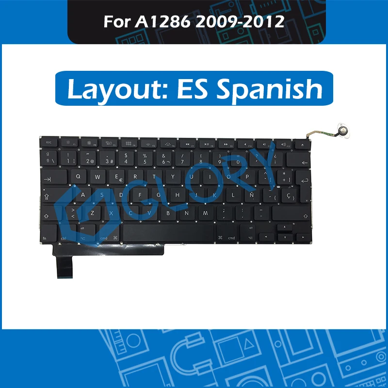 10 шт./лот A1286 клавиатура для Macbook Pro 15 4 &quot2009-2012 замена клавиатуры UK ES Spanish IT