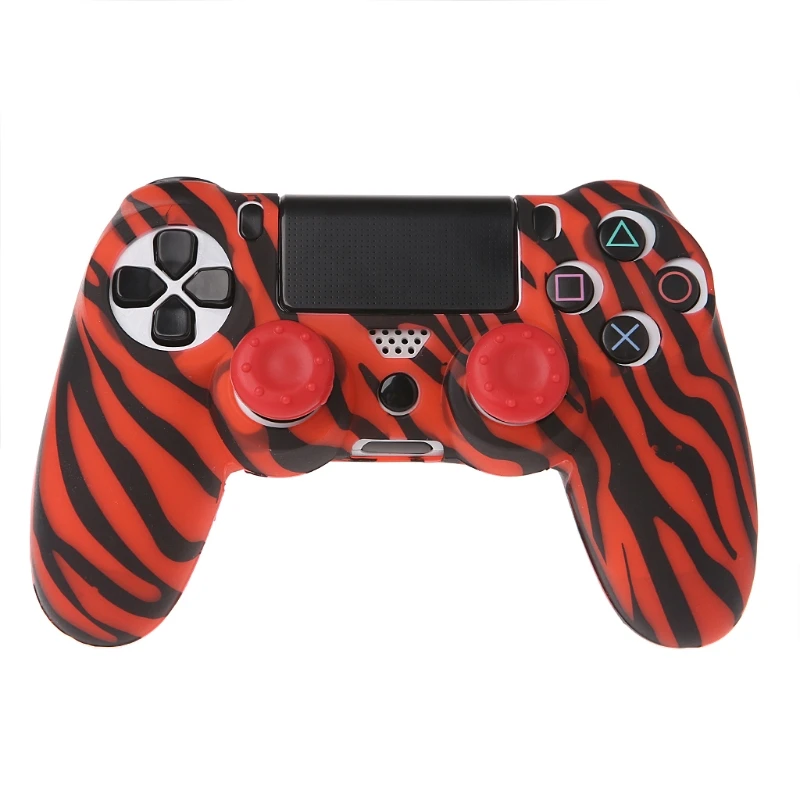 OOTDTY Zebra Stripe силиконовый чехол с 2 колпачками для джойстика Playstation 4 PS4 Pro PS4|Чехлы| |