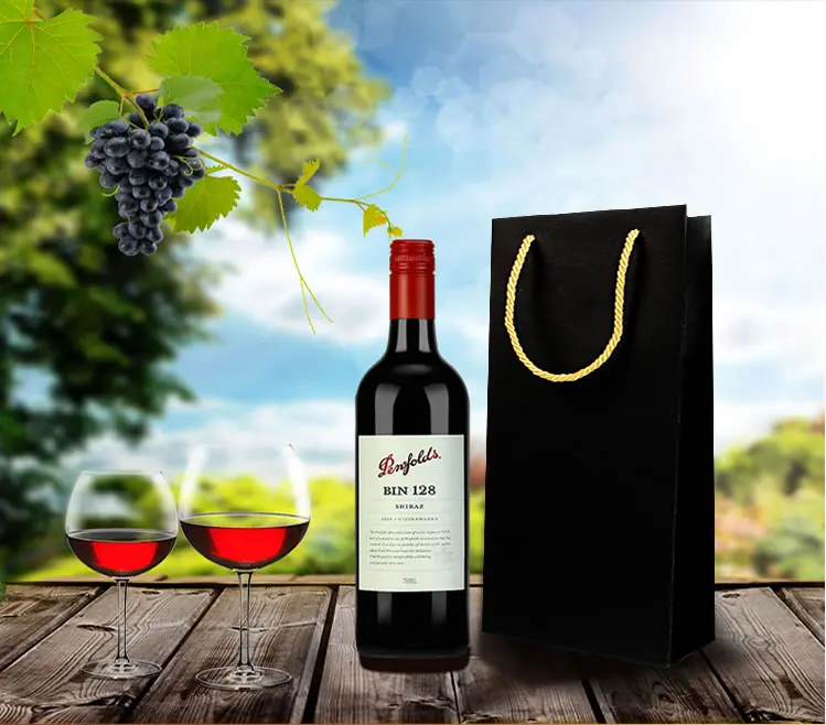 Пакет для красного вина 100 шт./лот Бесплатная печать логотипа дизайн черный цвет