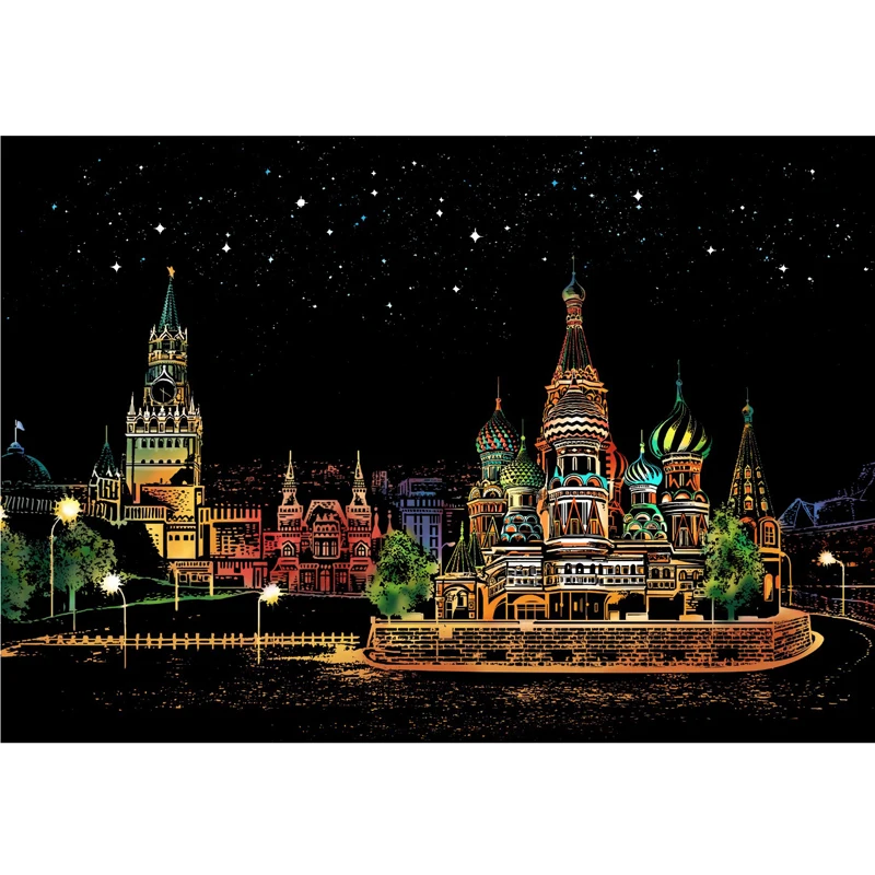 Red Square BalleenShiny Дети DIY скретч картины волшебный морской пейзаж художественные рисунки детские развивающие игрушки Детские подарки на день рождения для мальчиков и девочек - Цвет: Red Square