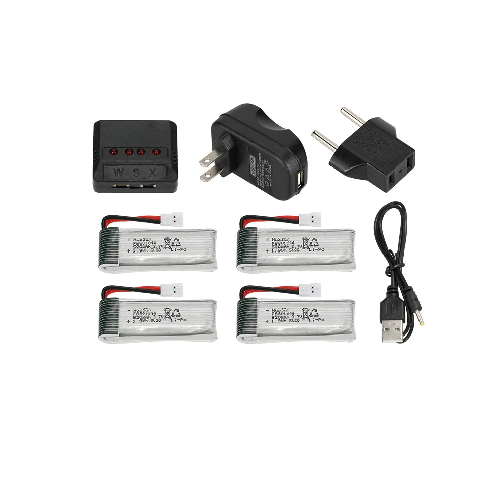 Super Fly 4 шт 3 7 V 520mAh Lipo батарея с в 1 зарядное устройство набор для Hubsan H107P RC Quadcopter Drone |