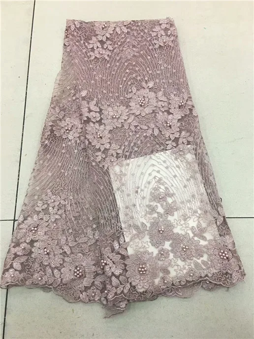 Сиреневого цвета 3D кружевной ткани 2018 Высокое качество сетки вышивка аппликация