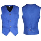 Винтажный жилет для джентльмена, жилет в викторианском стиле, черный Мужской Жаккардовый костюм в стиле стимпанк, готика, для вечерние ринки, свадьбы, костюм для мужчин, блейзер