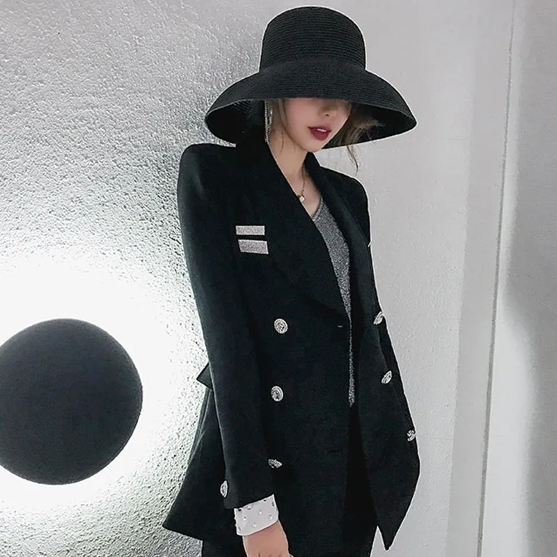 TWOTWINSTYLE куртка в стиле бриллианта Женская Съемная брошь длинный рукав пэчворк