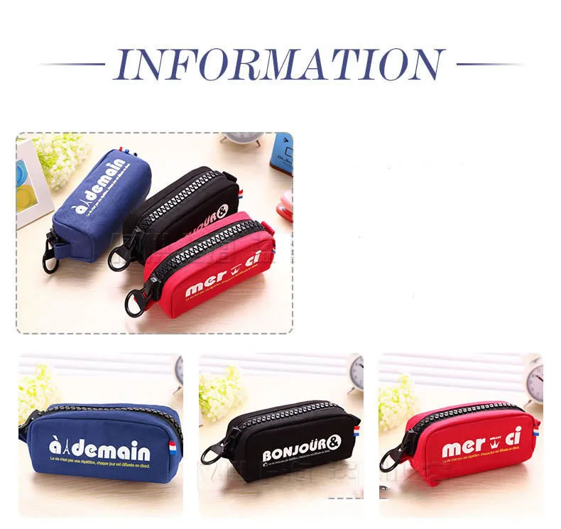 1 шт./лот милый классический 3 цветный холщовый вместительный пенал и для