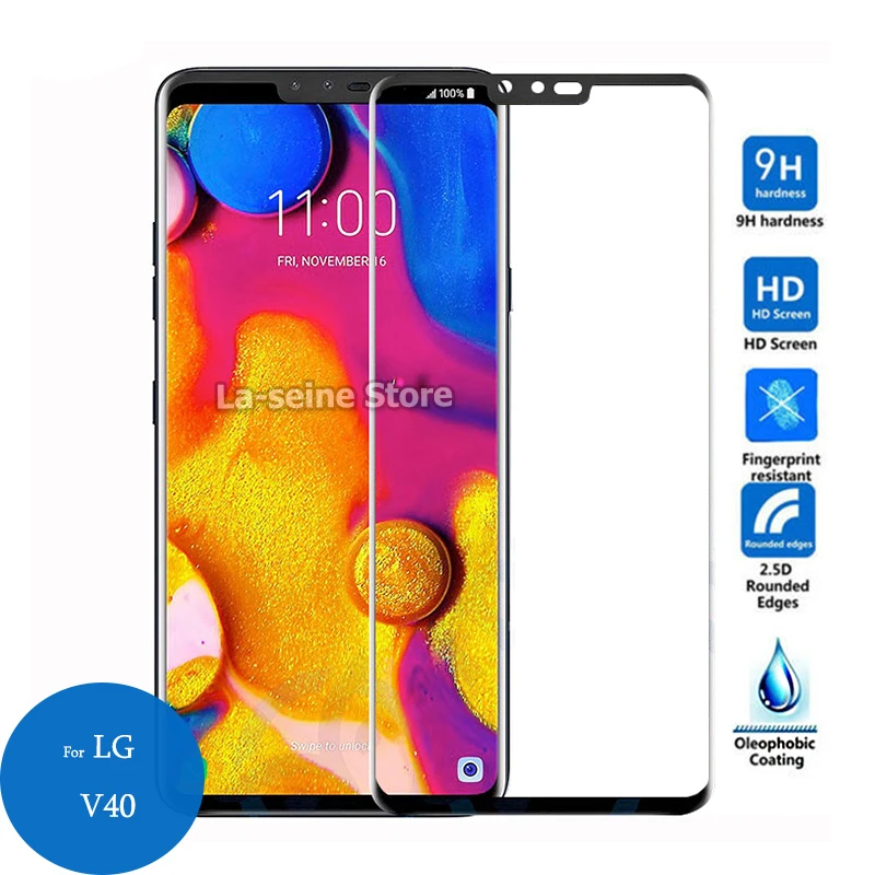 Для LG V40 ThinQ полное покрытие закаленное Стекло 9 h Экран протектор Защитная пленка