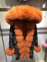 SQXR мех натуральный Лисий мех пальто зима вся кожа натуральный Лисий мех пальто с настоящей подкладка из кролика - Цвет: Оранжевый