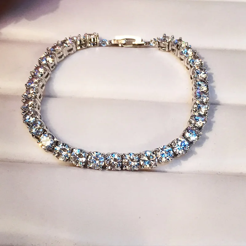 Роскошный циркониевый браслет Модный классический модный с прозрачными