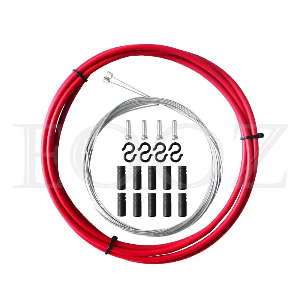 SHIFT CABLE RED EOOZ MTB велосипедная трубка тормозной магистрали наборы оцинкованный 5 мм горный тормоз для дорожного велосипеда кабель 4 мм переключения передач переключатель - Цвет: SHIFT CABLE RED