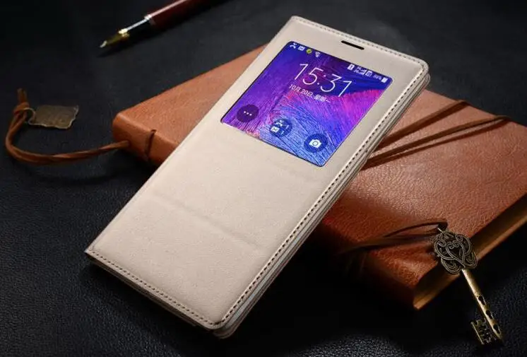 FGHGF для samsung Note 4 смарт-чехол с автоматическим режимом сна для телефона Galaxy Note4 N9100 N9108 Роскошный кожаный флип-чехол note4 покрытие чипа
