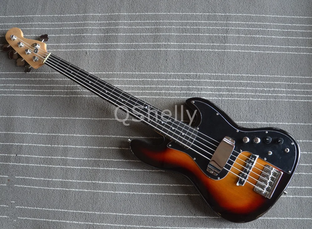 QShelly custom Marcus Miller Jazz 5 струн белые тонкие лады активный провод электробас гитара