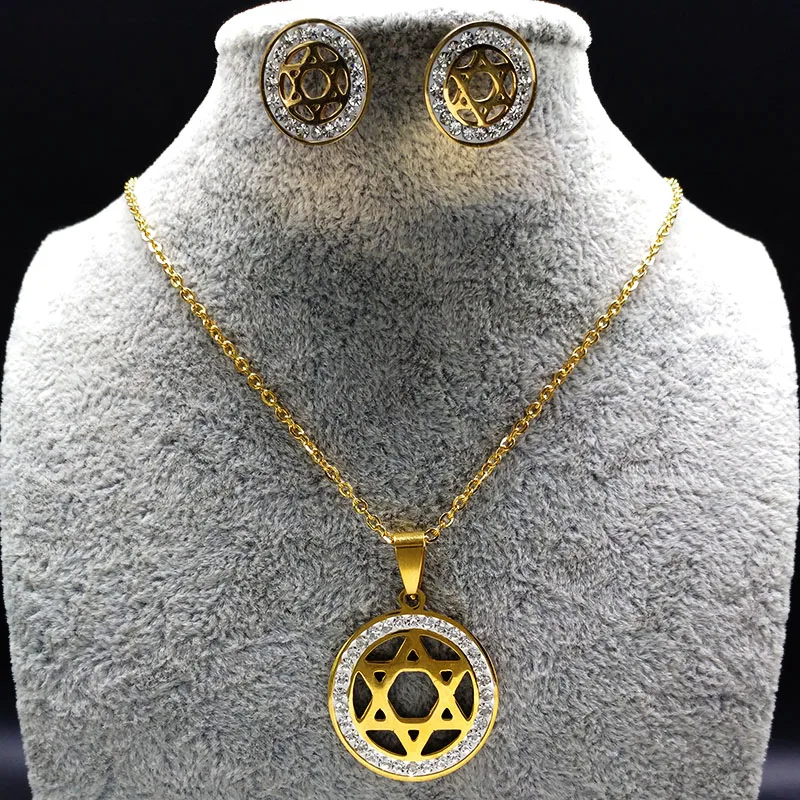 2021 Мода Hexagram обувь с украшением в виде кристаллов нержавеющая сталь набор