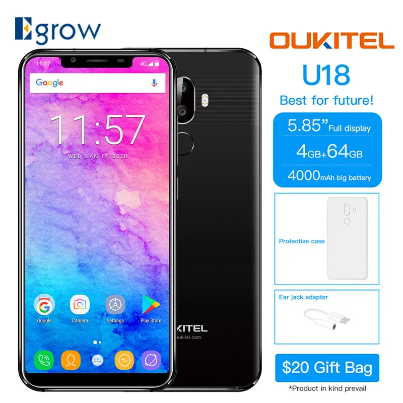 OUKITEL U18 5 85 &quotполный Дисплей мобильного телефона MT6750T Octa Core Android 7 0 4G Оперативная