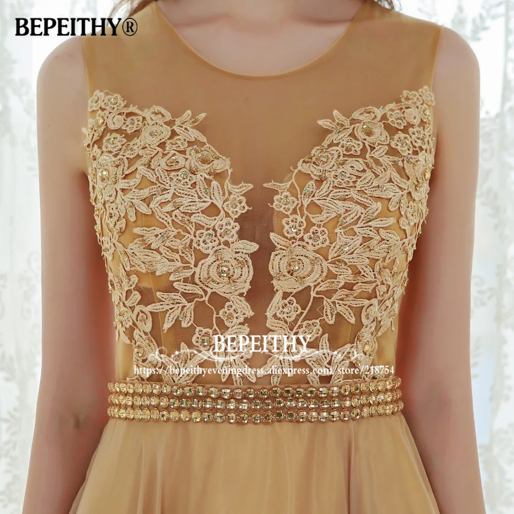 Robe De Soiree сексуальное платье с открытой спиной Золотой шифон длинный Выпускной 2019