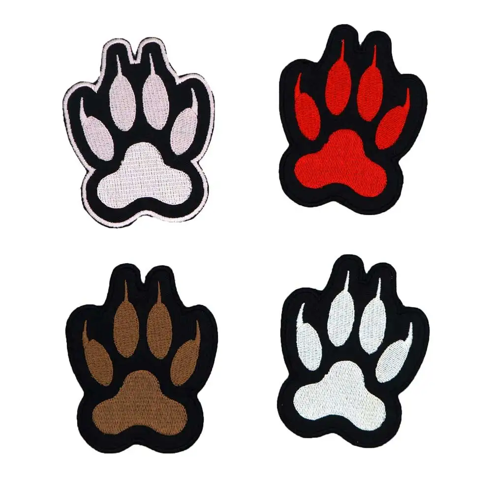 Собак Paw принт приклеивающиеся утюгом нашивки вышитая аппликация этикетка для