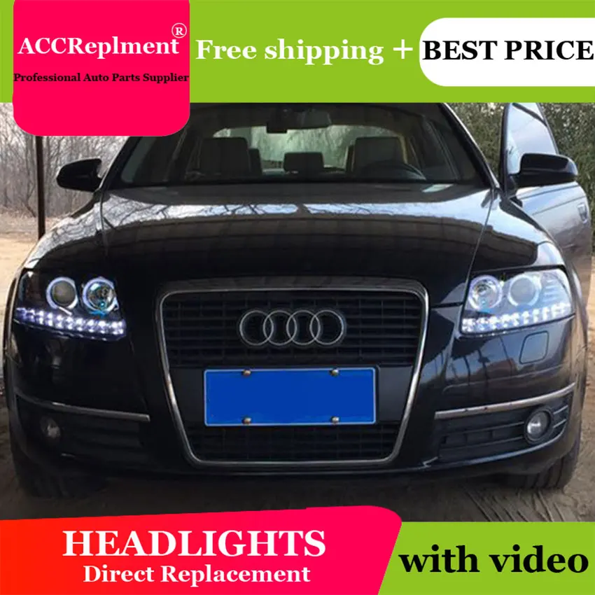 Автомобильный Стайлинг для Audi A6 C5 фары 2005 2008 светодиодный DRL Объектив двойной луч