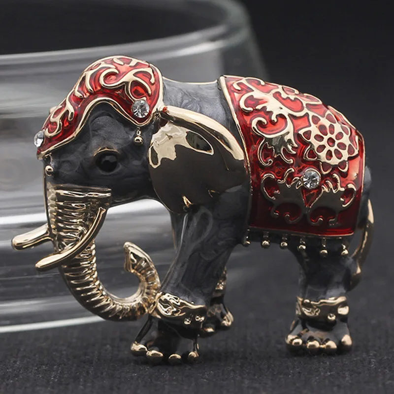 Мужская брошь в виде слона Blucome бежевая эмалированная Женская бутоньерка