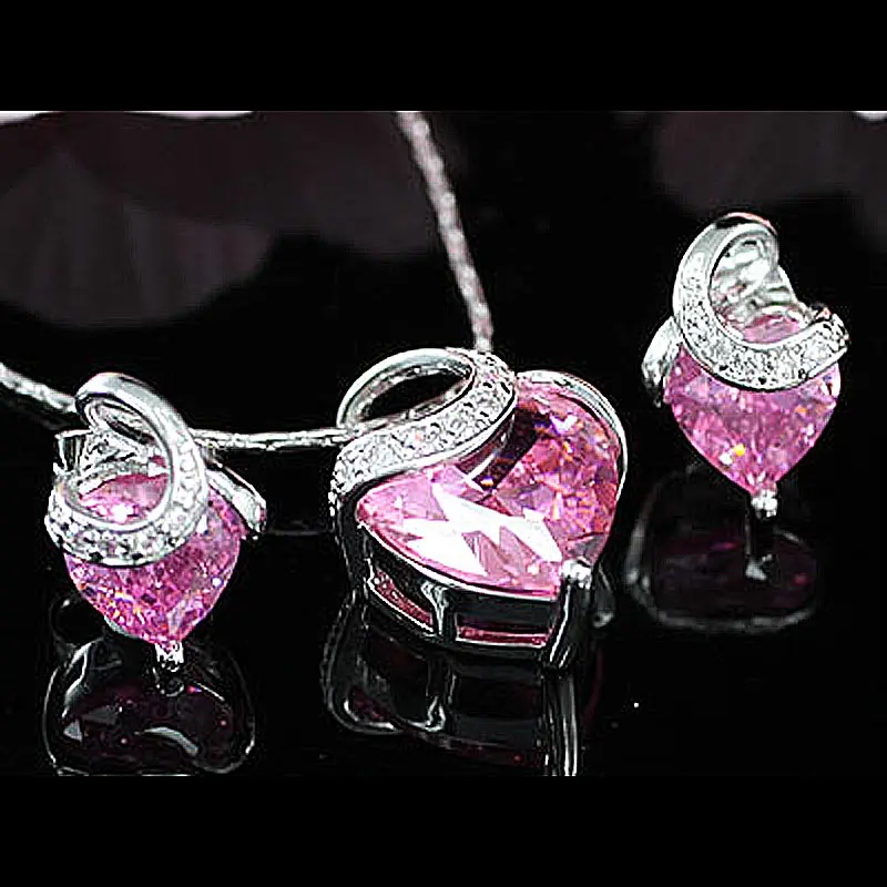 Женский комплект из колье и серёг с фианитом|necklace earring set|earrings setfashion earrings set |