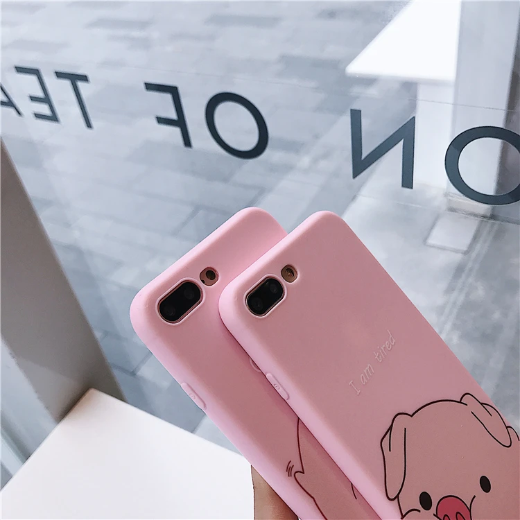 Модный чехол для iPhone X 8 7 6 6s Plus Мультяшные розовые милые свинки ультратонкий