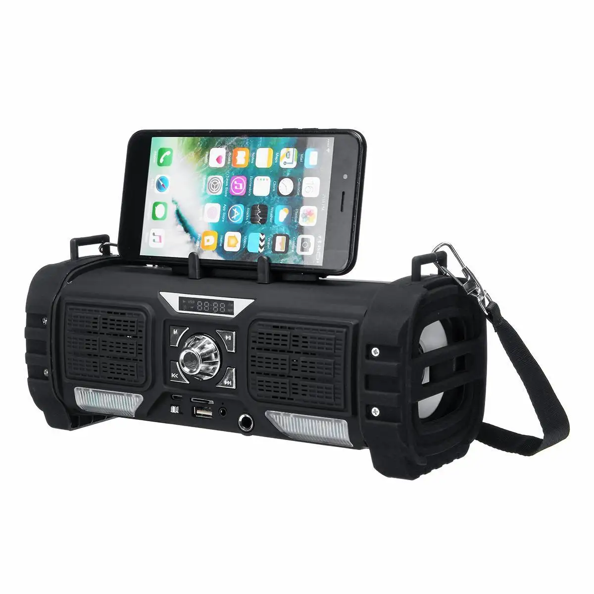 Portable Wireless Bluetooth Speaker 2*5w Wireless Loudspeaker Digital Sound System Phone Holder Speaker W/Colored Lights 2200mah