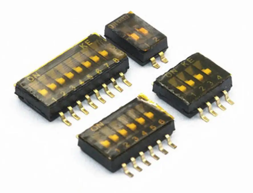 5 шт. x Переключатель SMD SMT слайд типа 1P 2P 3P 4P 5P 6P 8P 10P 1 27 мм позиционный путь DIP черный