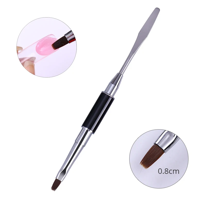 Dual-ended Brush 20 шт быстрое строительство плесень советы поли гель для ногтей Ложные ногти двойной формы расширение пальцев Дизайн ногтей УФ строительный инструмент - Цвет: Dual-ended Brush