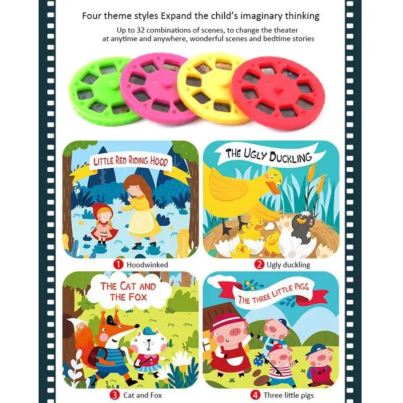 Новая детская игрушка проектор с фонариком Спящая история четыре детские сказки