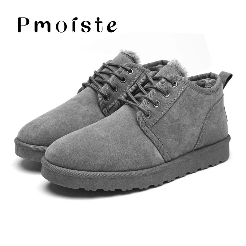 Gray Ботильоны для женщин; зимние ботинки; большие размеры 36-42; короткая плюшевая теплая обувь; женские нескользящие износостойкие зимние ботинки; женская обувь; - Цвет: Gray