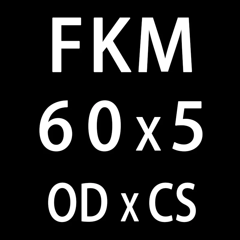 1 шт. фторкаучук Кольцо черное FKM уплотнительное кольцо CS5mm OD52/55/58/60/62/65/68 мм уплотнительное кольцо украшенное нефтью уплотнительная шайба топлива - Цвет: OD60mm