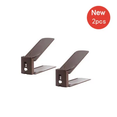 2pcs coffee Baffect полка для обуви пластиковая обувь Органайзер Регулируемая подставка для подставки для обуви Гостиная удобные ботинки полка для обуви для хранения - Цвет: 2pcs coffee