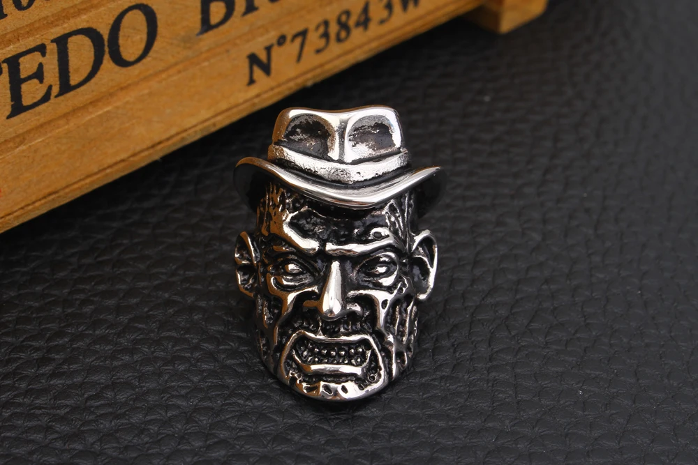 Mi men g Wear Hat кольцо с черепом кольца из нержавеющей стали Jack в стиле панк мужское