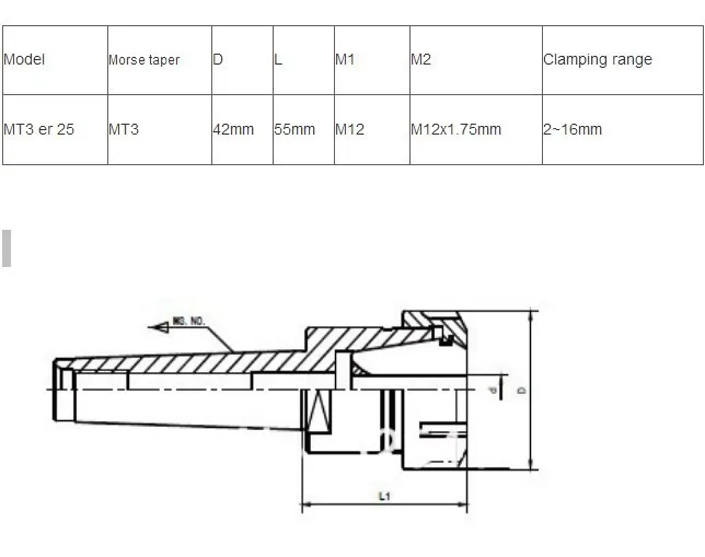 1 шт. ER25 MT3 M12 цанговый патрон Держатель фиксированный CNC Millling