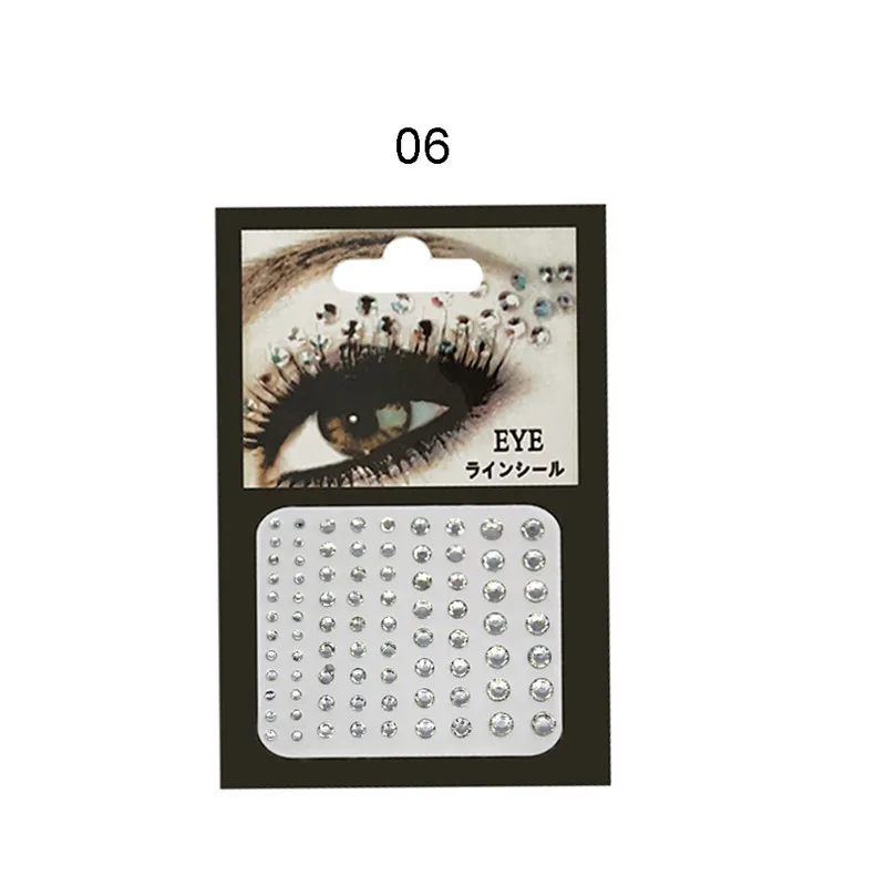 DIY Adhesive Face jewels Gems Temporary Tattoo Eyes Jewels Festival Party Body Gems Rhinestone Flash Tattoos Stickers Body