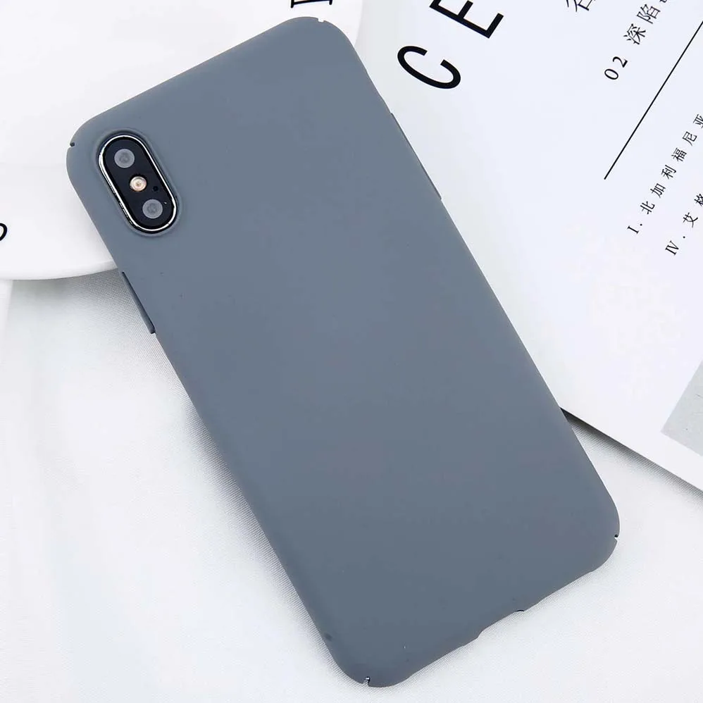 Для iPhone11PRO 11 X Xs Max XR 8 7 Простой однотонный чехол для телефона тонкий матовый Жесткий PC задняя крышка для iPhone 8 7 6S Plus чехол s