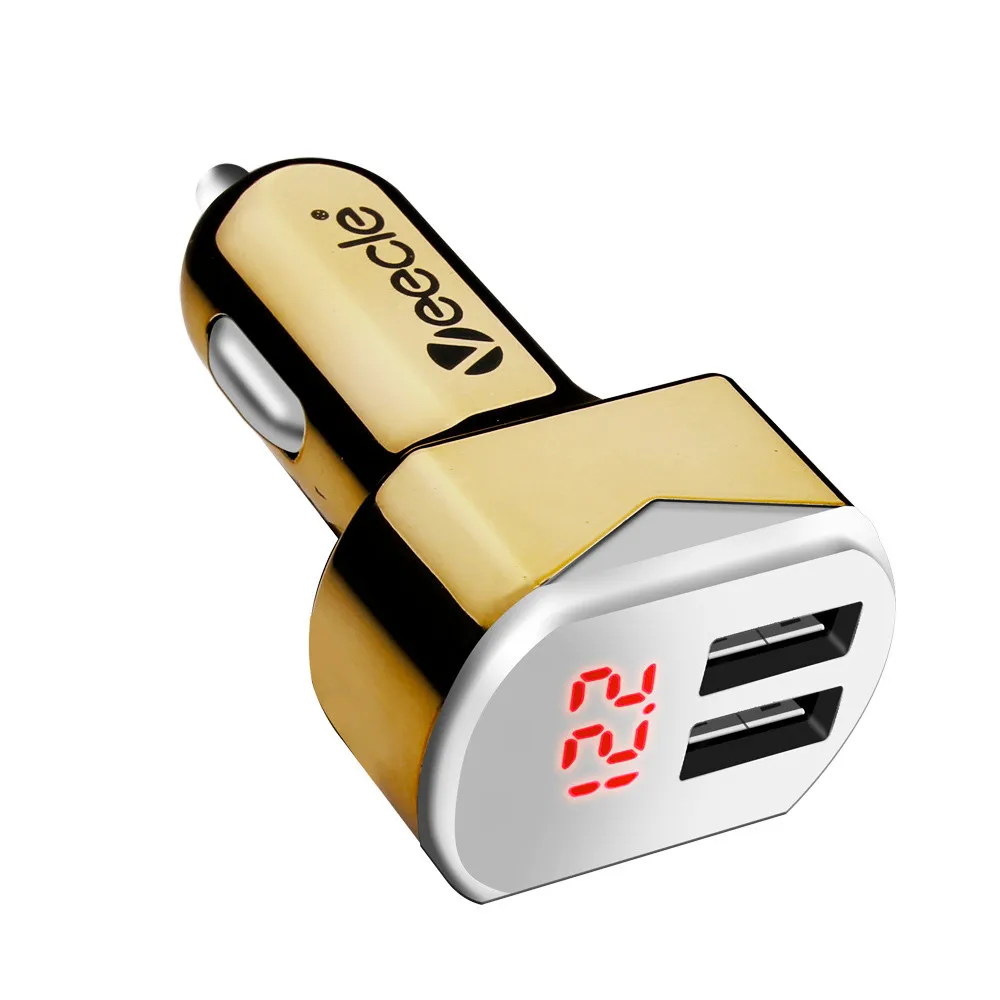 VEECLE автомобильное зарядное устройство с двумя USB портами и ЖК дисплеем|Зажигалка|