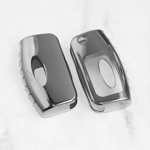 silver Чехол для автомобильного ключа из ТПУ, подходит для Ford Fiesta Focus 2 Ecosport Kuga Escape, автомобильные аксессуары - Название цвета: silver