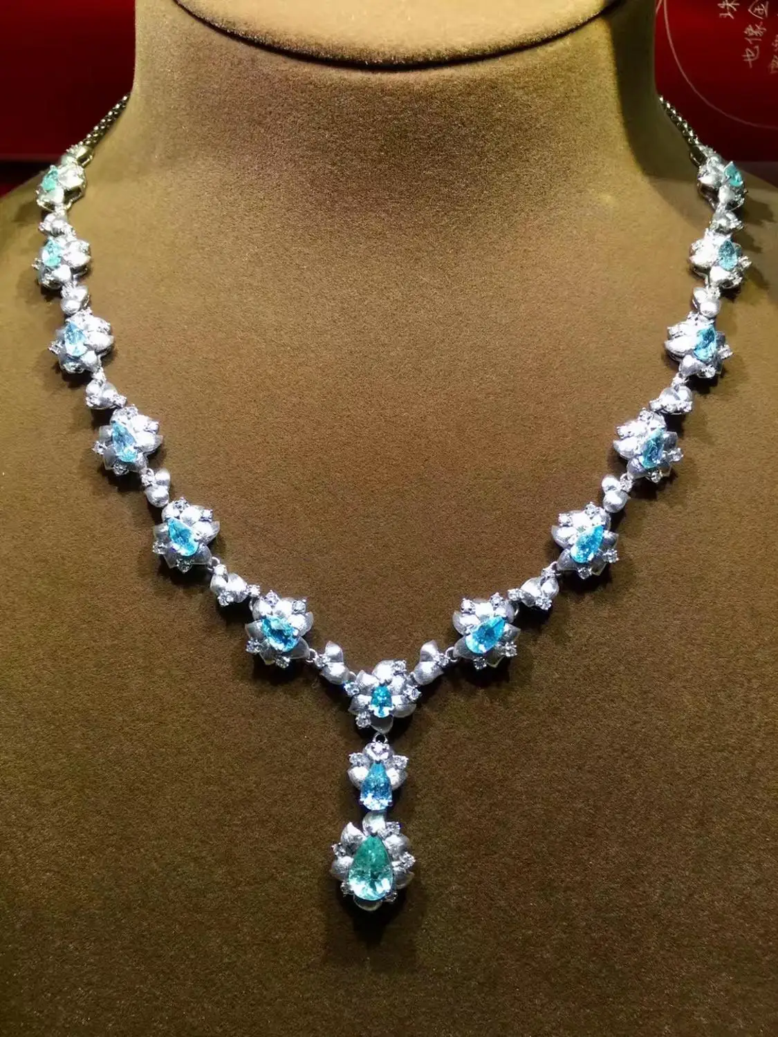 Турмалиновый кулон Paraiba из чистого золота 18 К натуральный турмалиновый