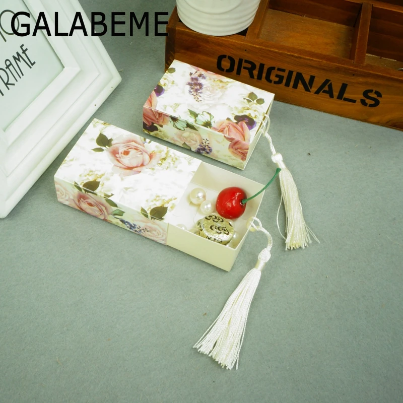 Galabeme 50 шт./лот 6 см x 3 8 свадебные коробка конфет с Ленточки шоколад Коробки подарки