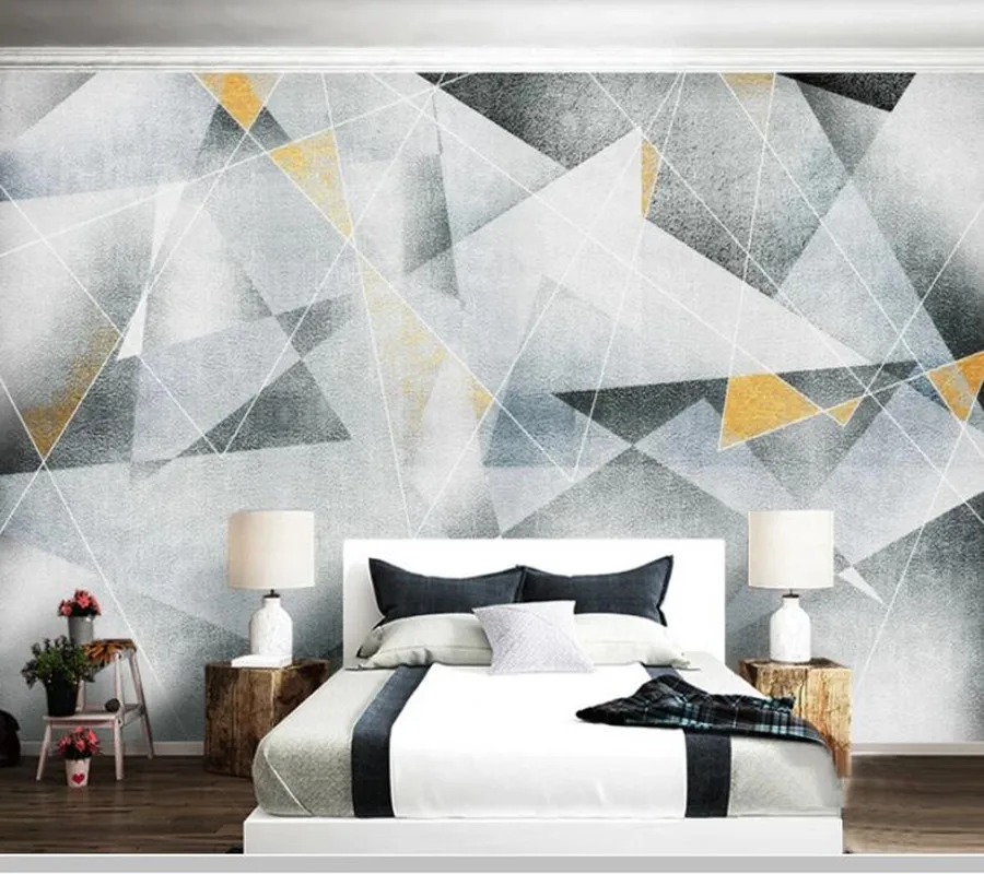 Обои геометрические абстрактные современные линии 3D для гостиной телевизора спальни домашнего декора кафе бара фреска.
