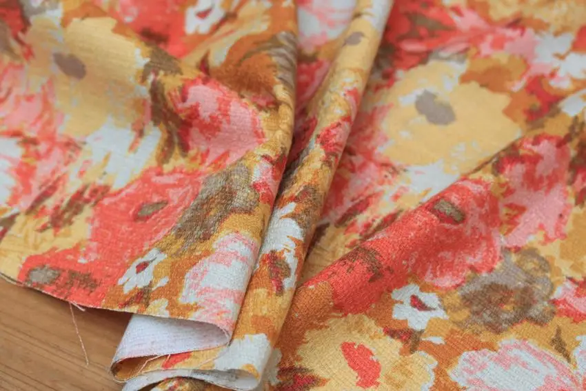 LEO &amp LIN тяжелый льняной рисунок Стиль Подсолнух полный цвет красный желтый ткань