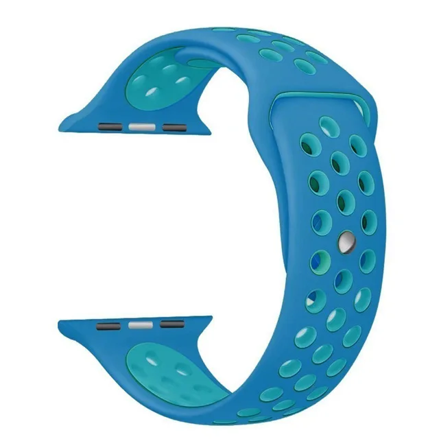 Спортивный мягкий силиконовый ремешок для часов Apple Watch 42 мм 38 мм 40 мм 42 мм сменный Браслет для iWatch серии 1 2 3 4 - Цвет ремешка: Blue Light Blue