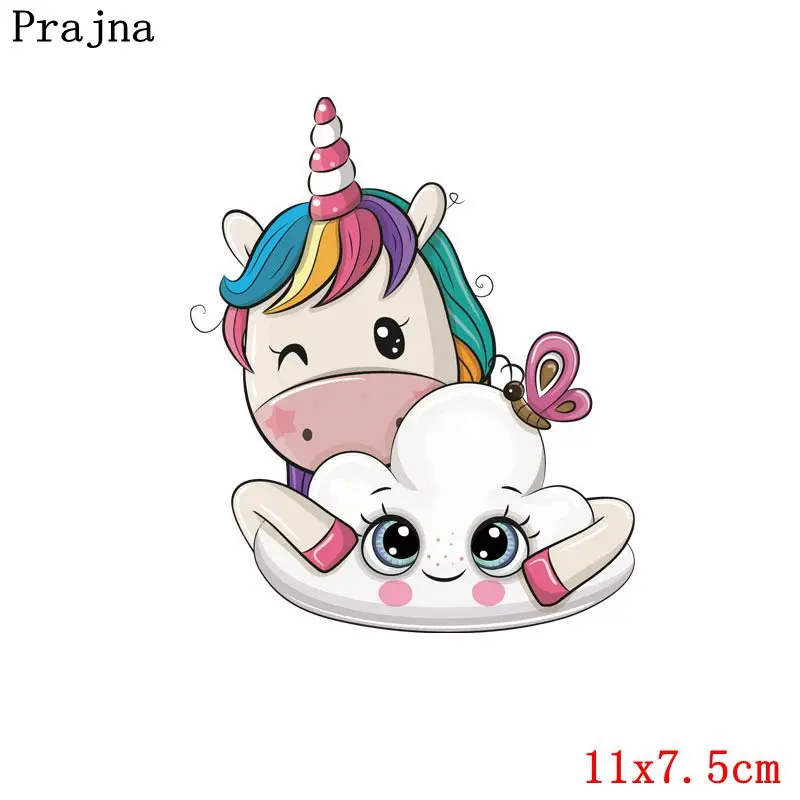 Наклейки Prajna Единорог с рисунком из мультфильма утюжок Симпатичные Аниме