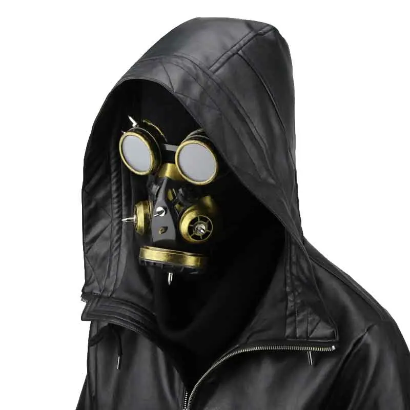 Панк Стиль в готическом стиле маска для лица золотистого цвета мужчин/женские