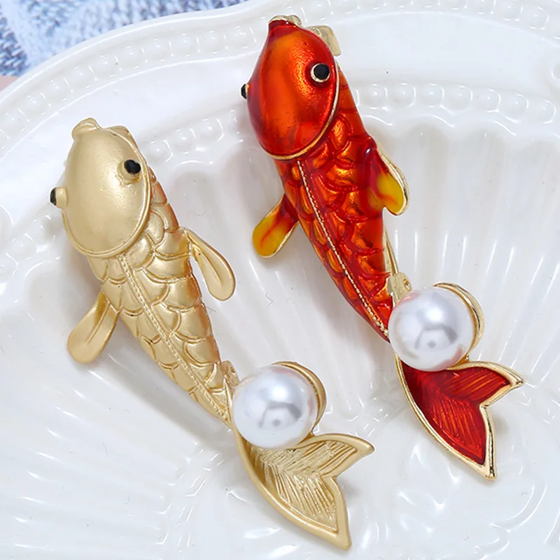 Креативные жемчужные броши Koi Fish брошь штифты корсажа свитер шаль костюм