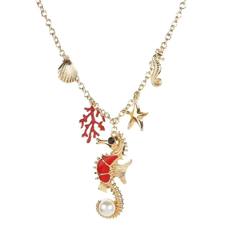 

Hippie Seahorse Decor Sweater Chain Seashell Pendant Necklaces Ocean Lady Clavicle Necklace Women Decor Ornaments Jewelry