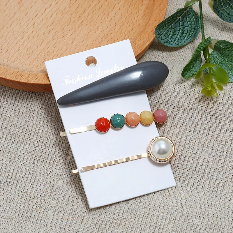 3 Pcs/Set Lovely Pearl Candy Color Girls Hairpins Hair Clip for Women Kids Headwear Children Accessories BB Clips Jewelry | Украшения и
