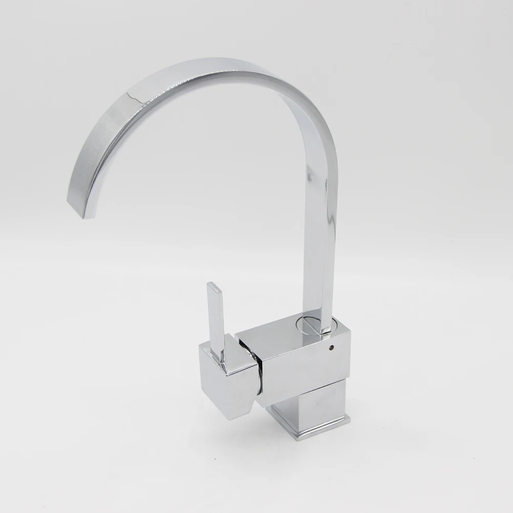 Квадратные смесители для кухни из твердой латуни с одной ручкой от производителя